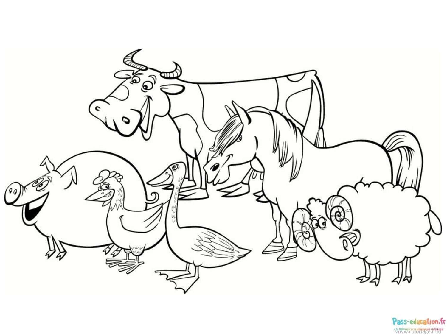 Coloriage Ferme animée à imprimer et colorier