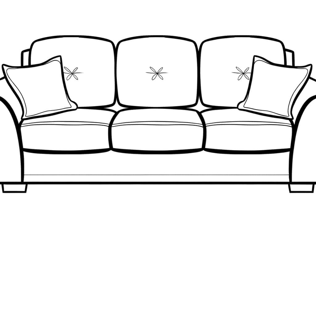 Coloriage Canapé confortable à imprimer et colorier