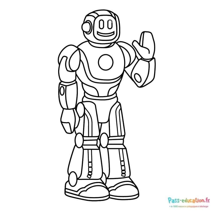 Coloriage Robot souriant à imprimer et colorier