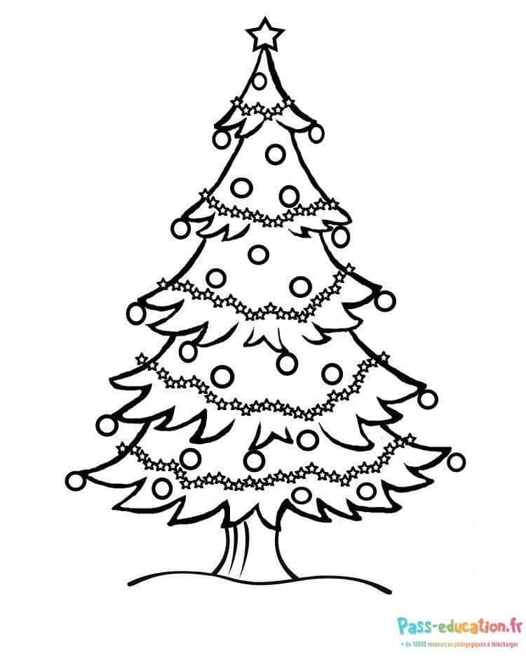 Coloriage Sapin de Noël à imprimer et colorier