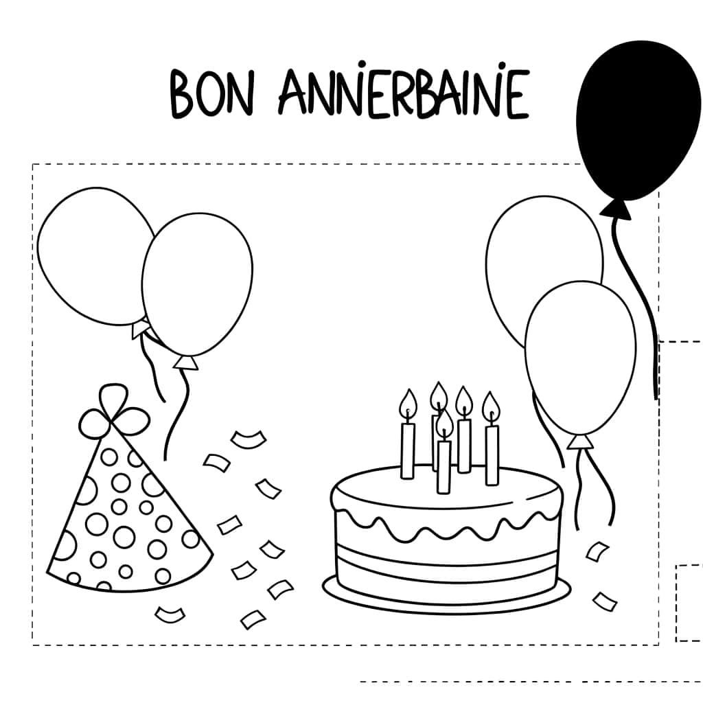 Coloriage Fête d'anniversaire à imprimer et colorier