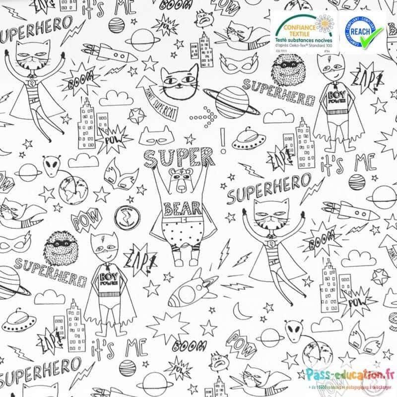Coloriage Superhéros doodles à imprimer et colorier