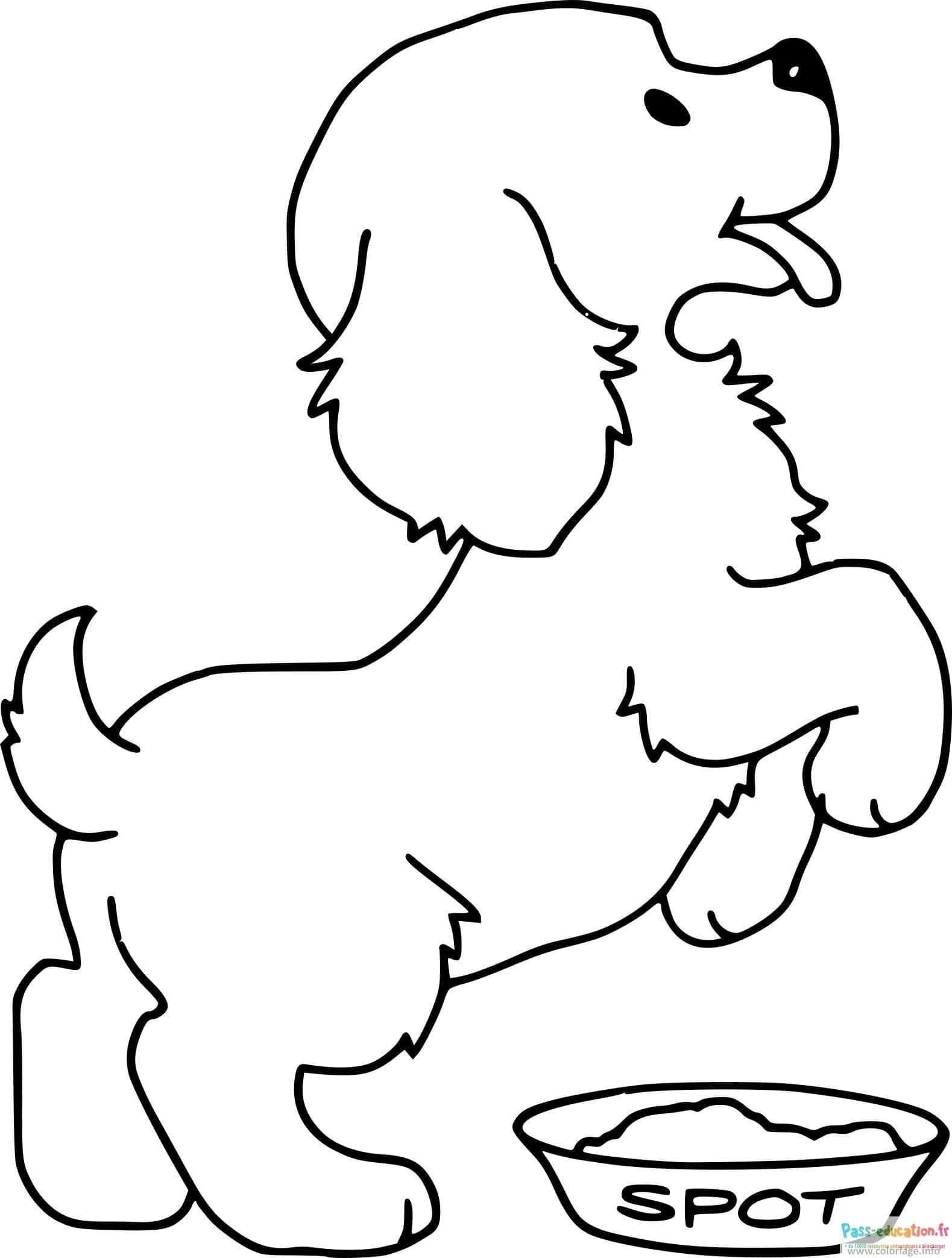 Coloriage Chien joyeux à imprimer et colorier