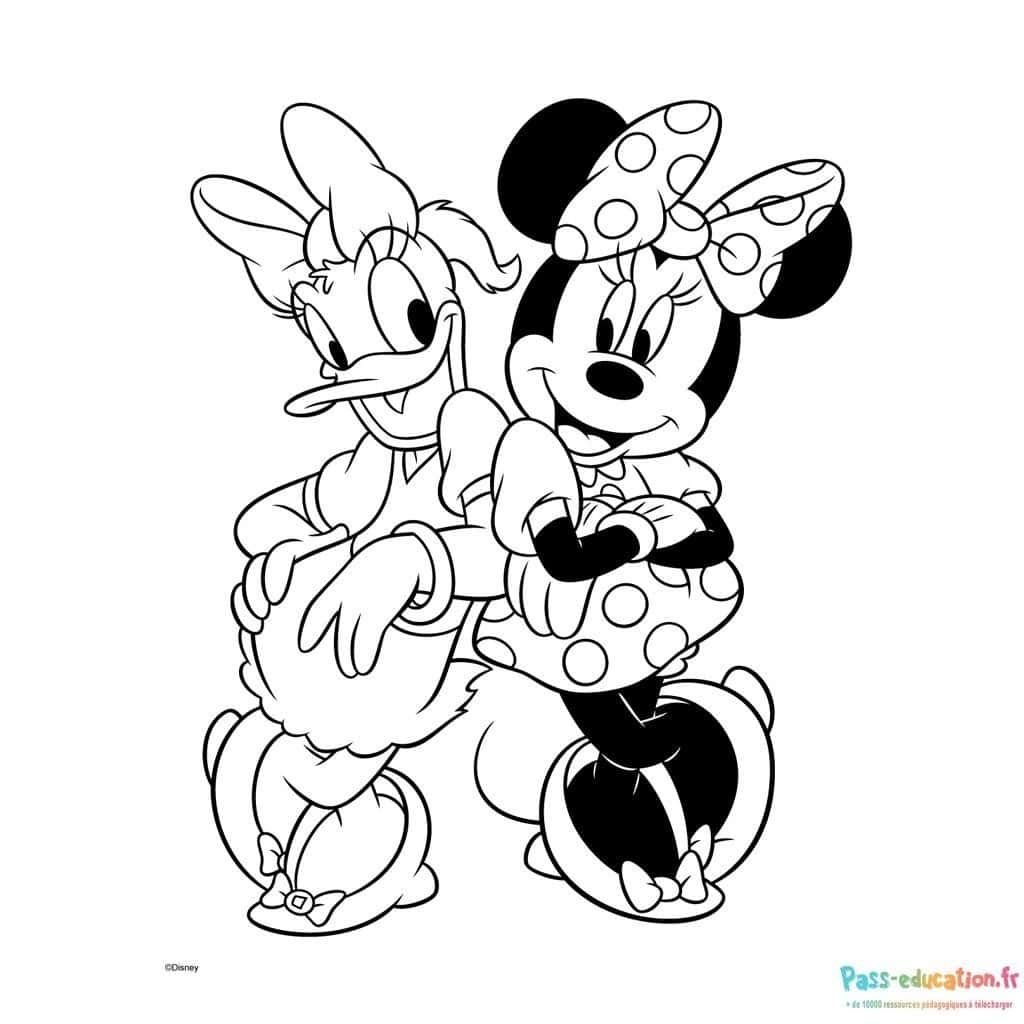 Coloriage Minnie et Daisy à imprimer et colorier