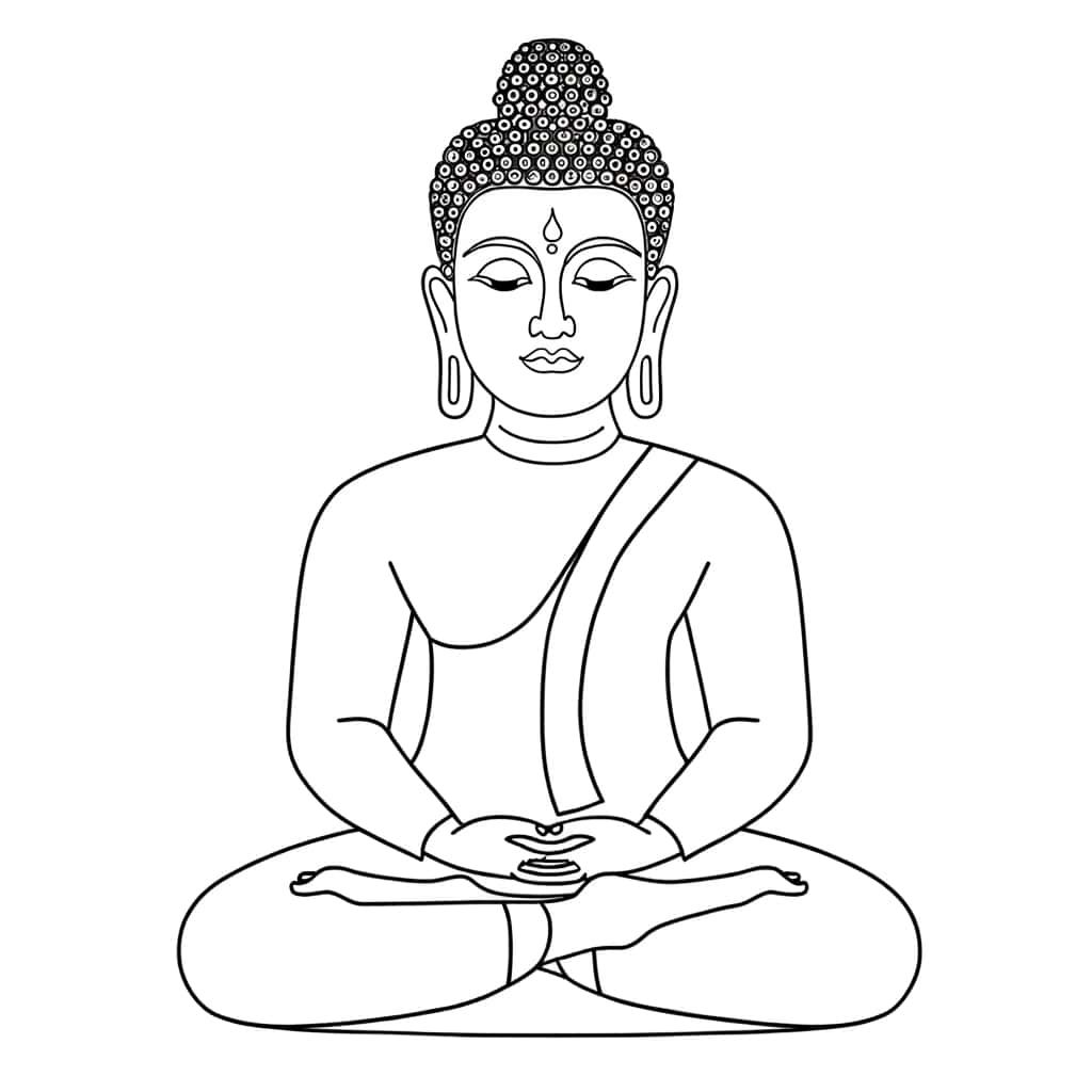 Coloriage Bouddha assis à imprimer et colorier