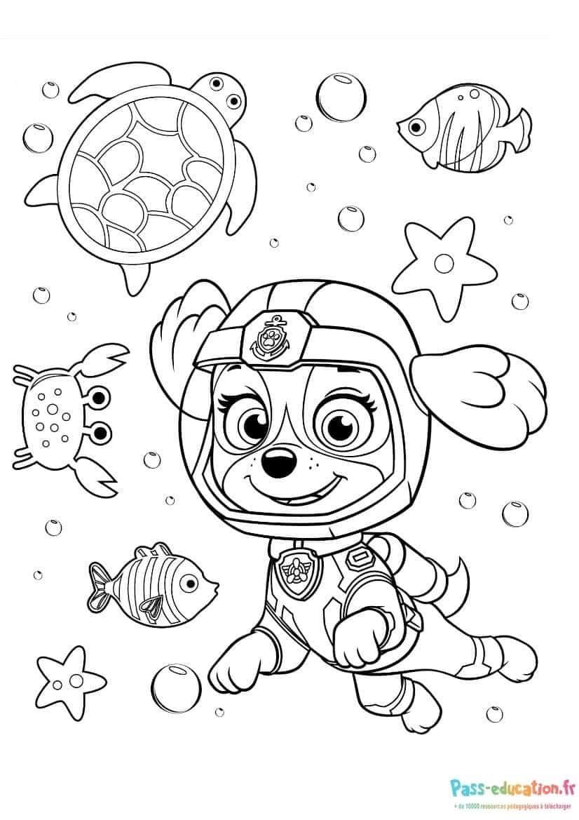 Coloriage Super Patrouille sous-marine à imprimer et colorier