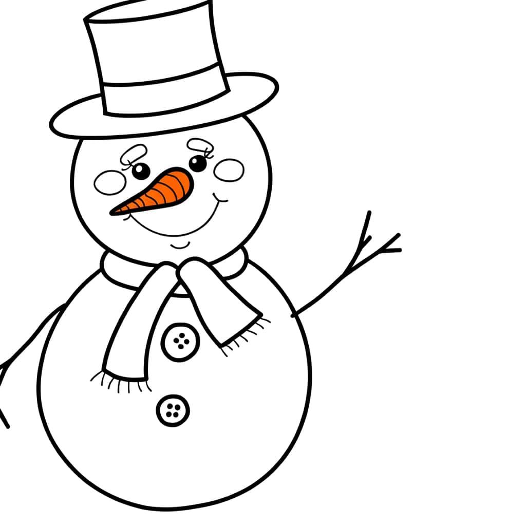 Coloriage Bonhomme de neige à imprimer et colorier