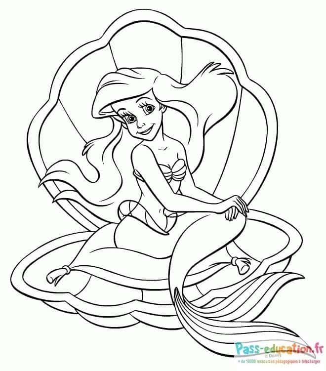 Coloriage Ariel la sirène à imprimer et colorier