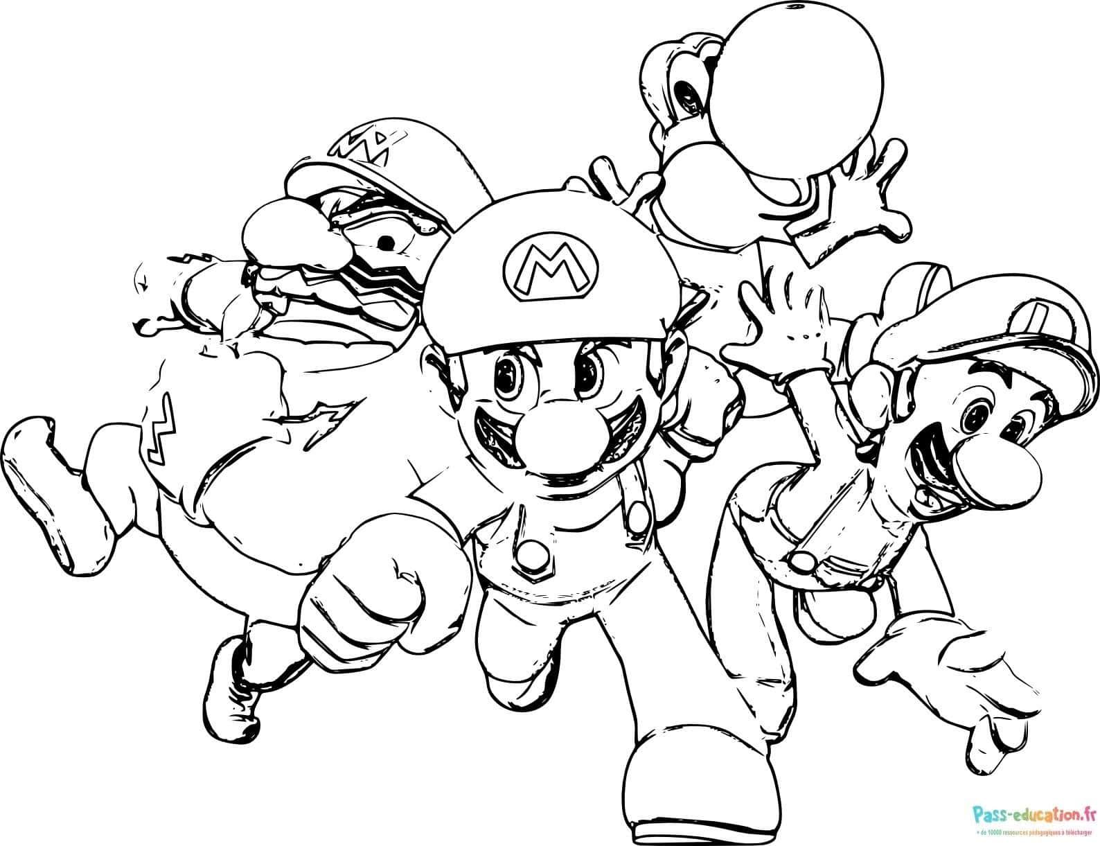 Coloriage Course effrénée de Mario à imprimer et colorier
