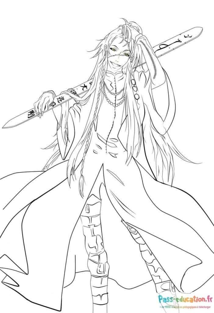 Coloriage Guerrier avec épées à imprimer et colorier