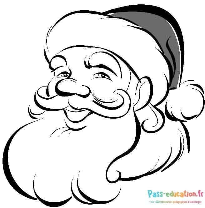 Coloriage Joyeux Père Noël à imprimer et colorier