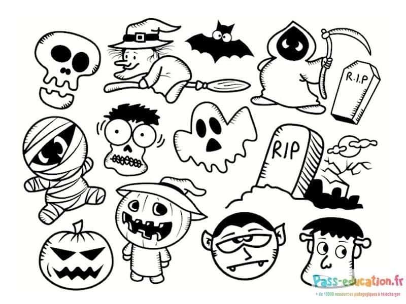 Coloriage Halloween effrayant à imprimer et colorier
