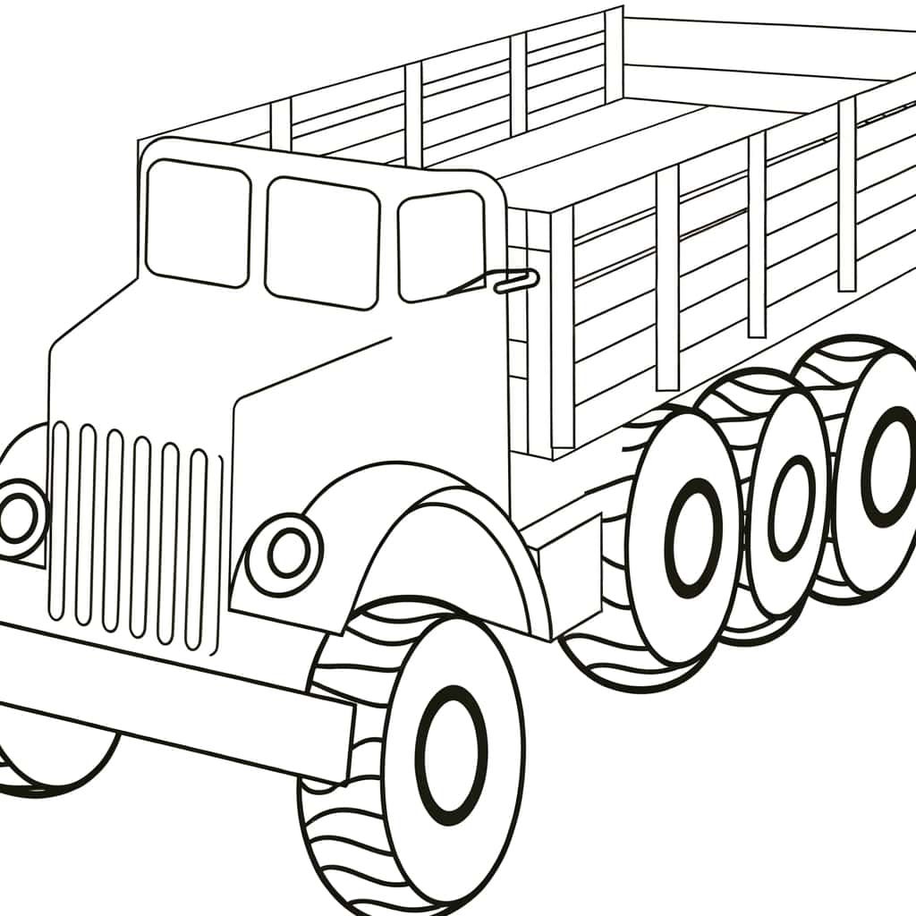 Coloriage Camion militaire à imprimer et colorier