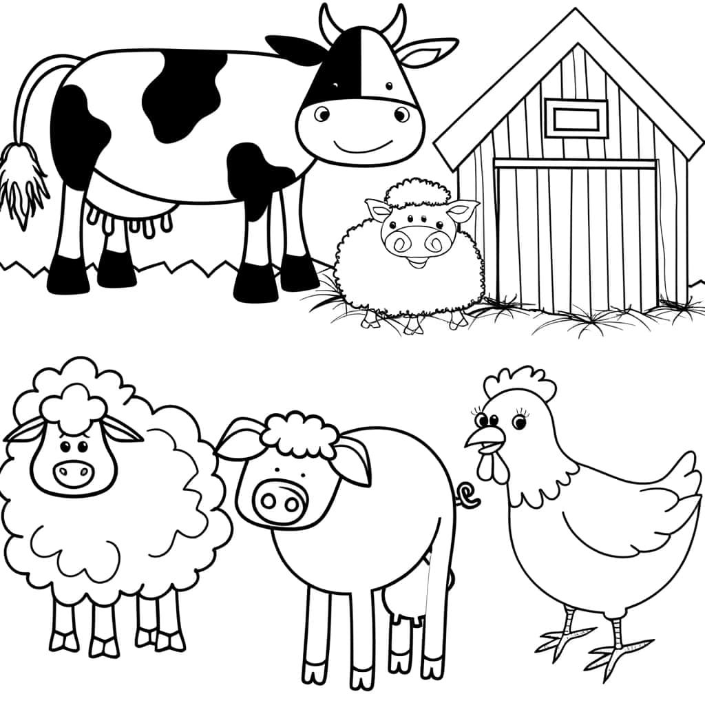 Coloriage Animaux de la Ferme à imprimer et colorier