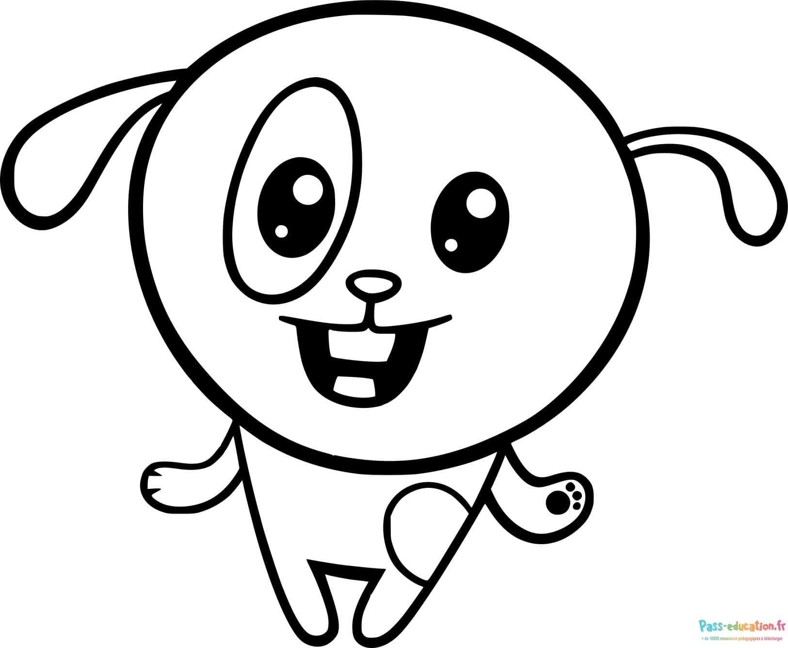 Coloriage Dessin lapin joyeux à imprimer et colorier