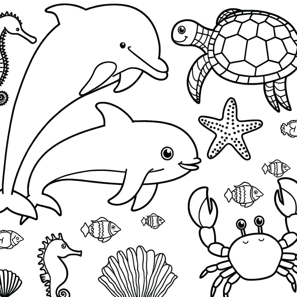 Coloriage Animaux marins à imprimer et colorier