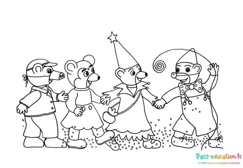 Coloriage Fête des oursons à imprimer et colorier