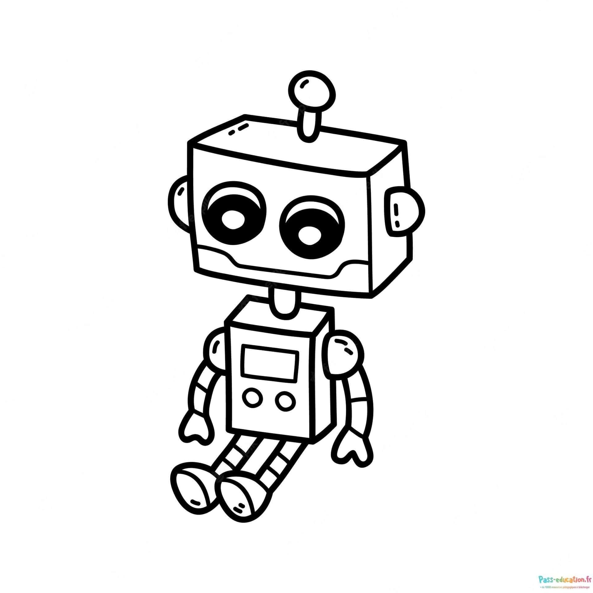 Coloriage Robot rigolo à imprimer et colorier