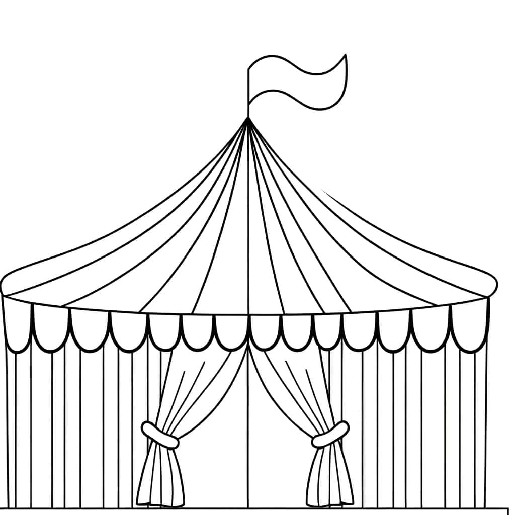 Coloriage Chapiteau de cirque à imprimer et colorier