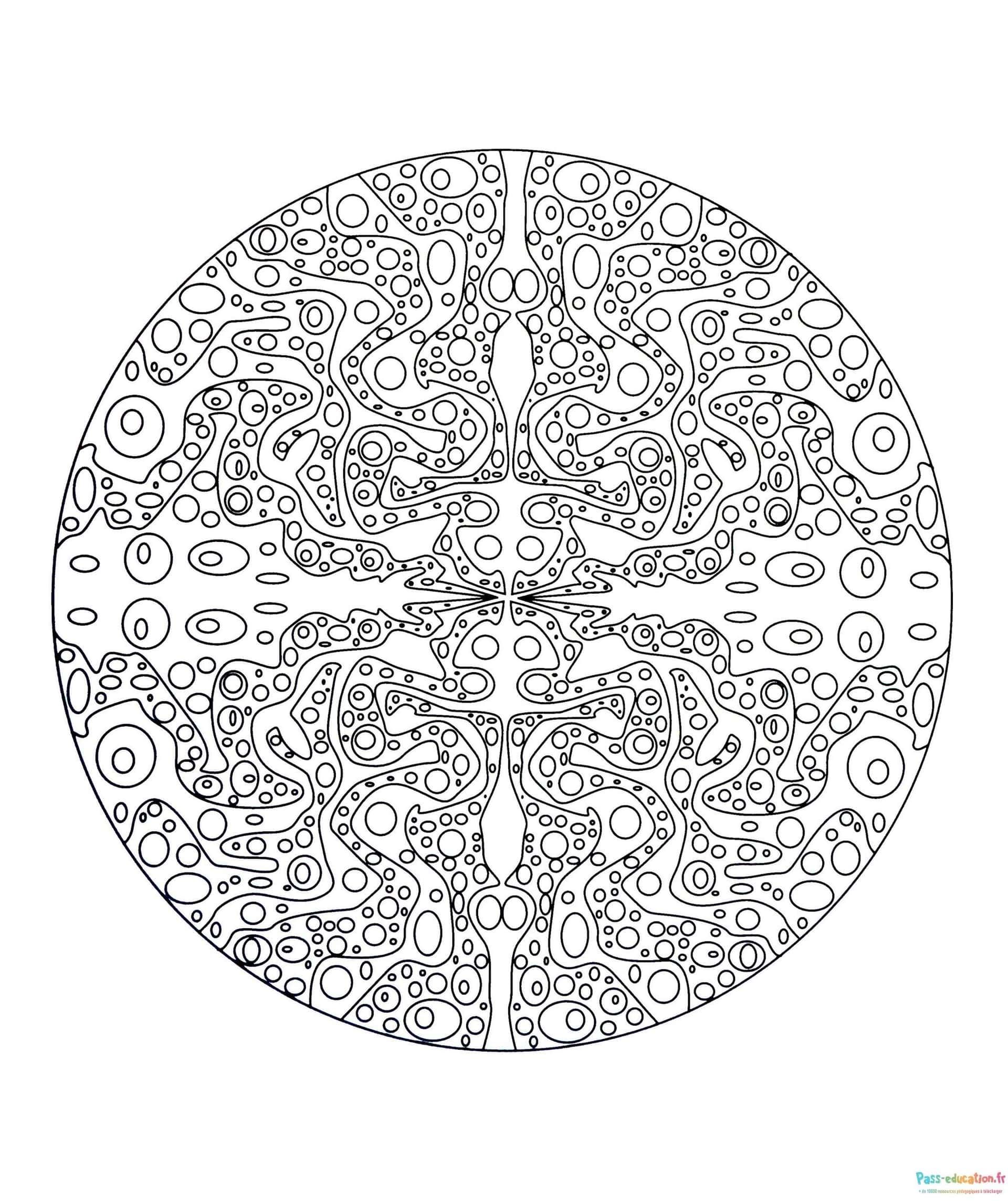 Coloriage Mandala océanique à imprimer et colorier
