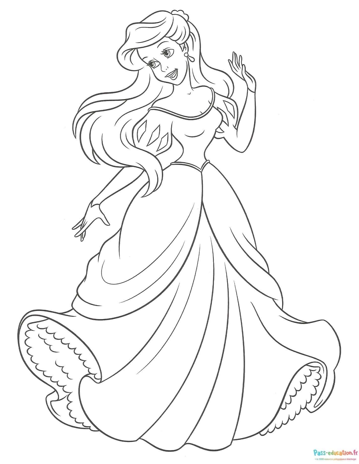 Coloriage Sirène élégante à imprimer et colorier