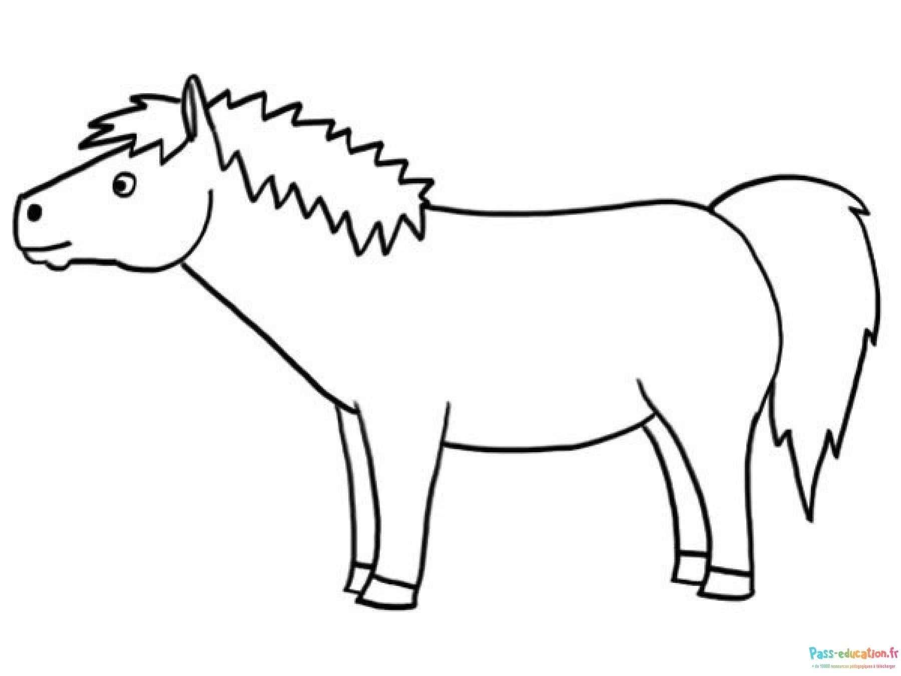 Coloriage Poney souriant à imprimer et colorier