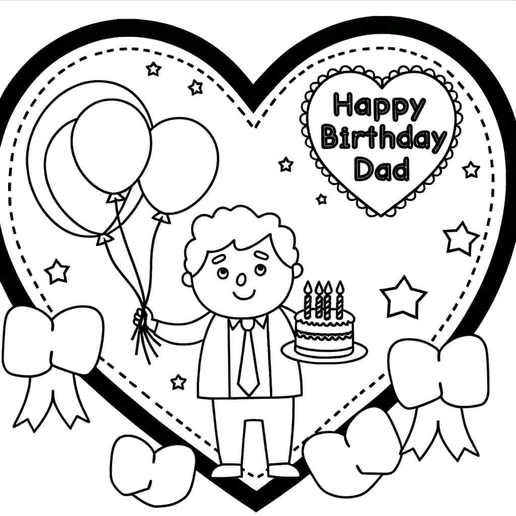 Coloriage Anniversaire Papa à imprimer et colorier