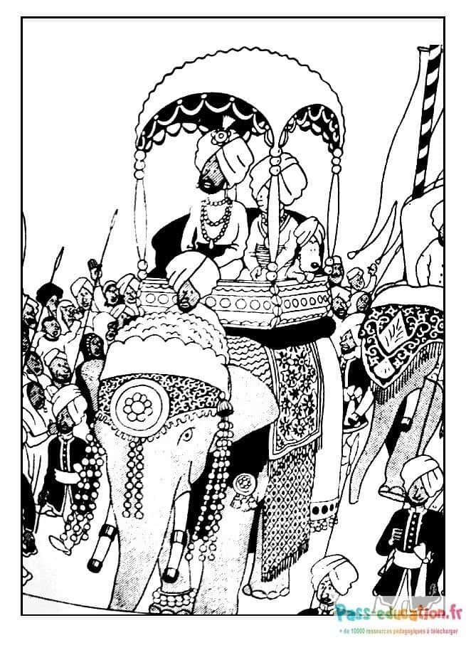 Coloriage Procession royale à imprimer et colorier