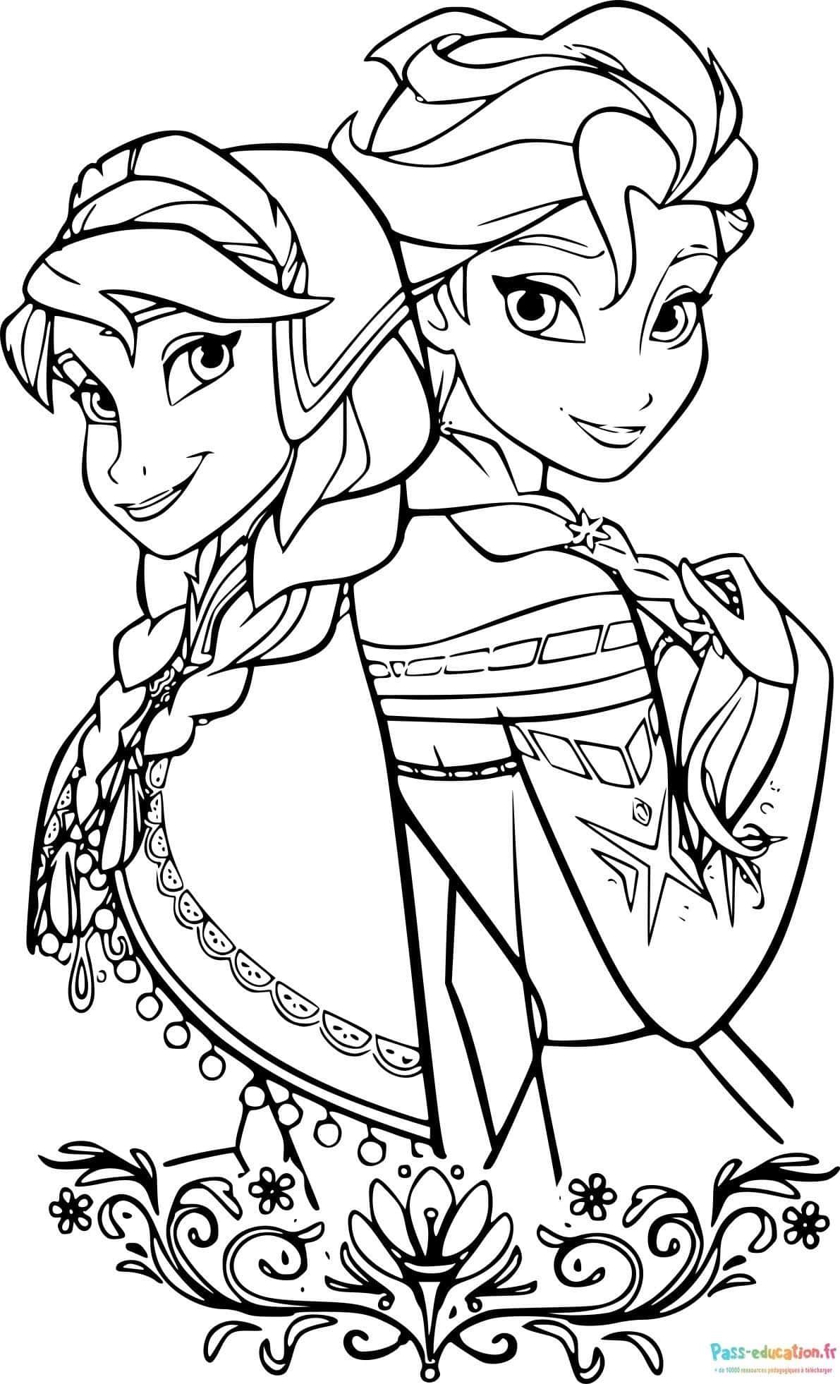 Coloriage Anna Frozen à imprimer et colorier