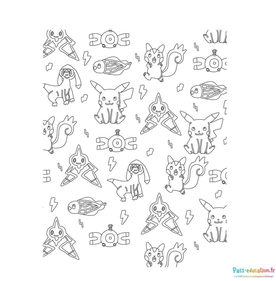 Coloriage Pokémon électriques à imprimer et colorier