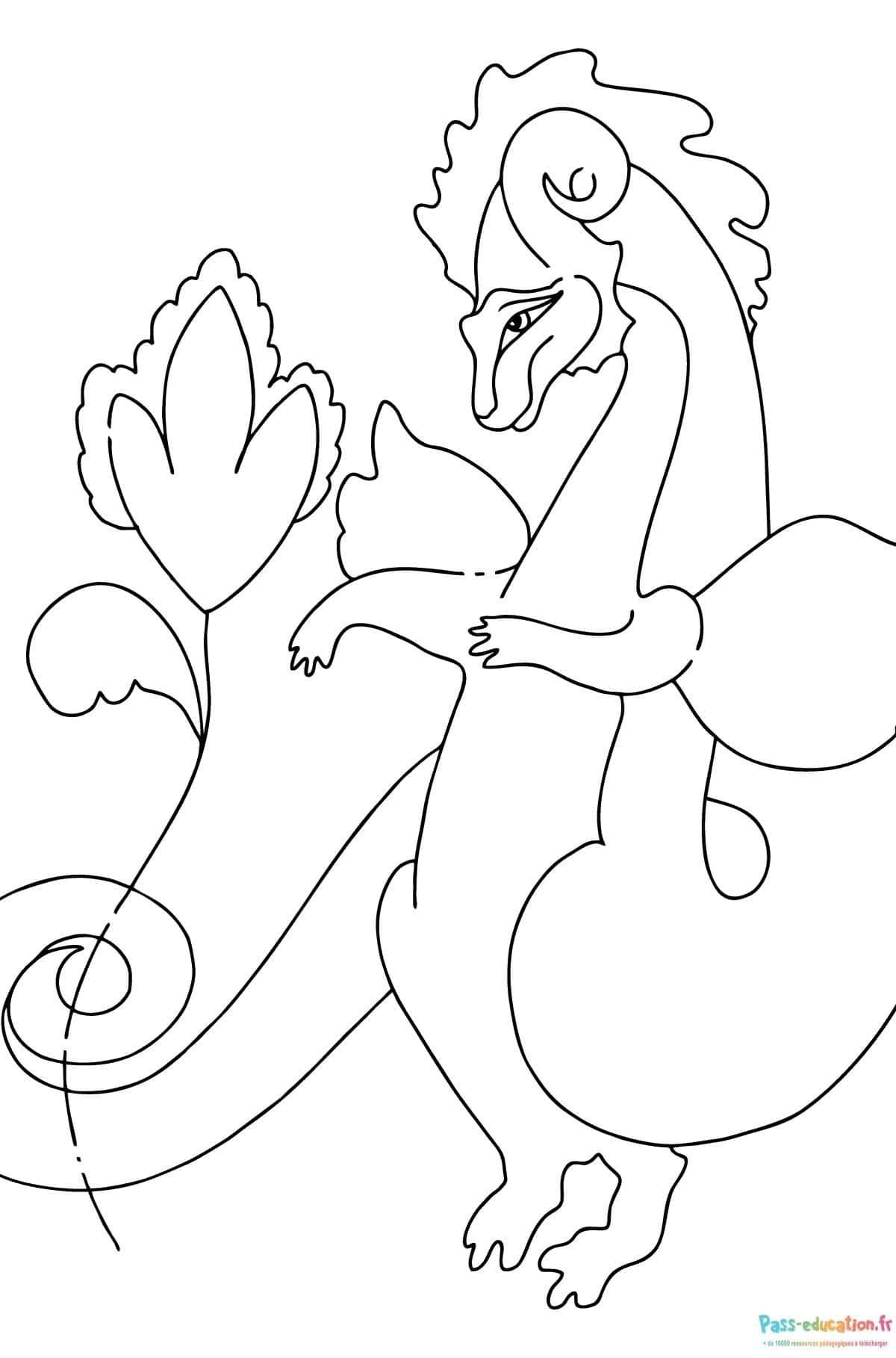 Coloriage Dragon amical à imprimer et colorier