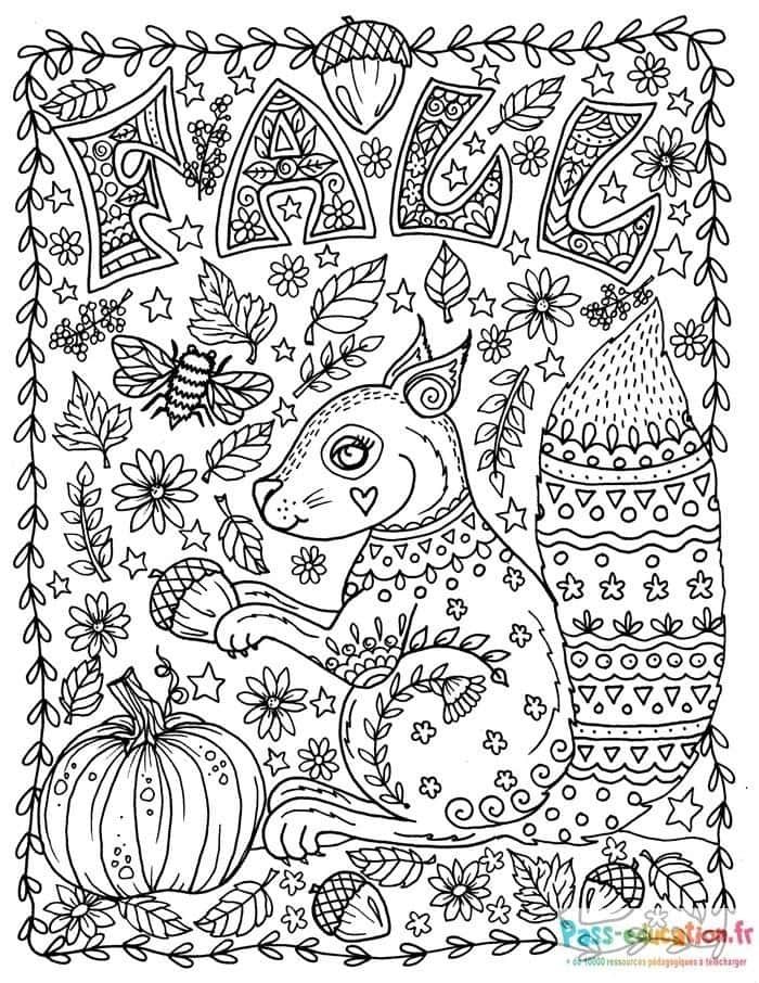 Coloriage Automne festif à imprimer et colorier