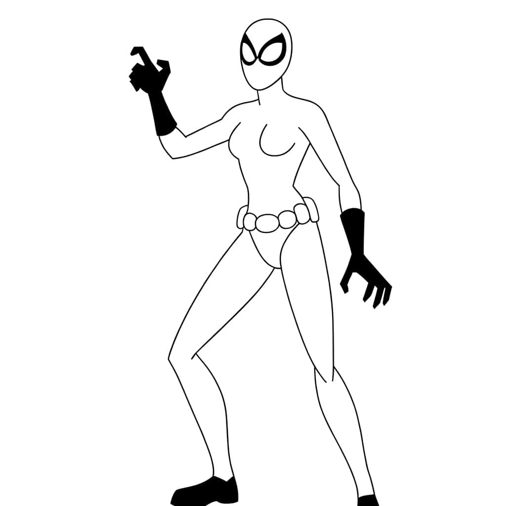 Coloriage Veuve noire stylisée à imprimer et colorier