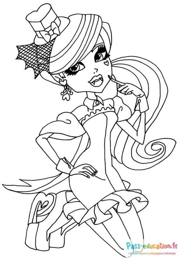 Coloriage Jeune fille Monster High à imprimer et colorier
