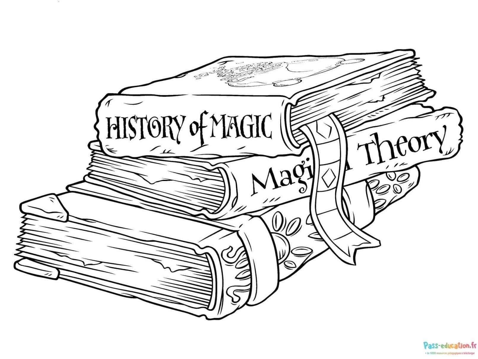 Coloriage Livres de magie à imprimer et colorier