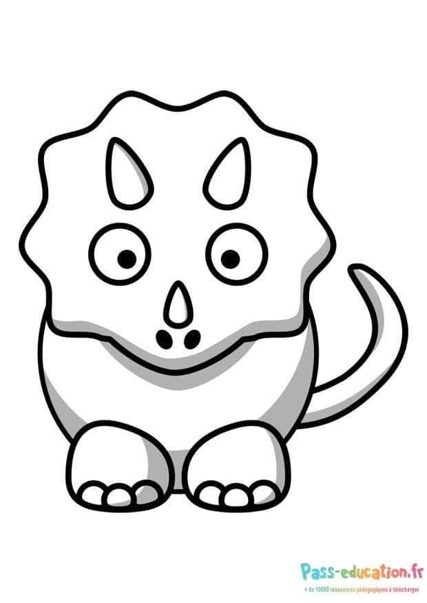 Coloriage Dinosaure souriant à imprimer et colorier