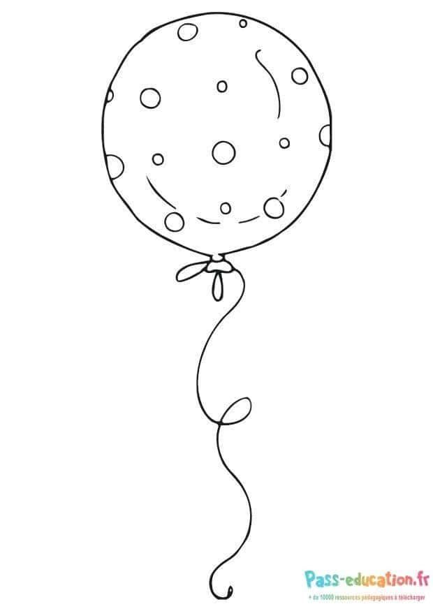Coloriage Ballon à pois à imprimer et colorier