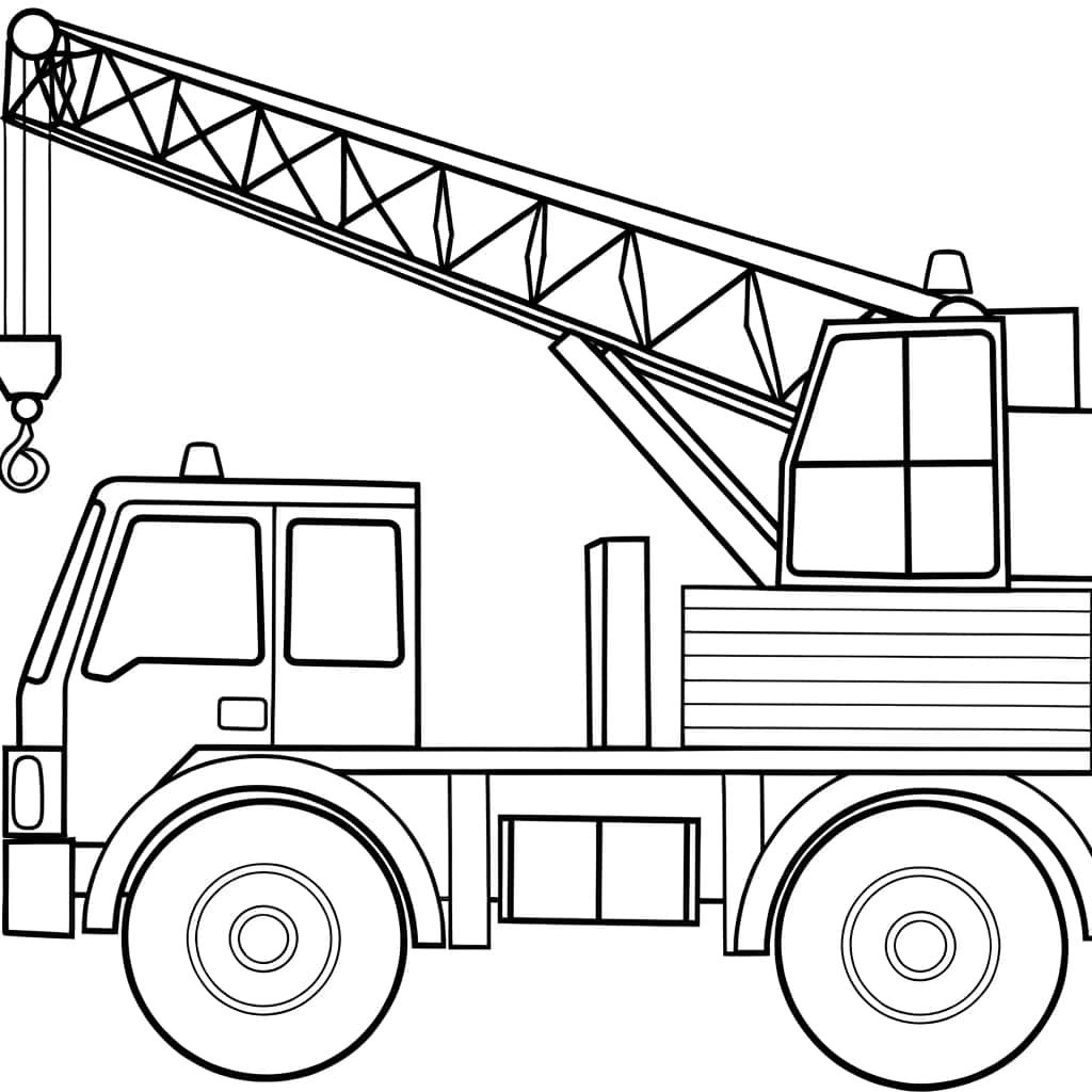 Coloriage Camion grue à imprimer et colorier