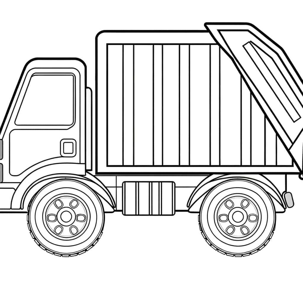 Coloriage Camion Poubelle à imprimer et colorier