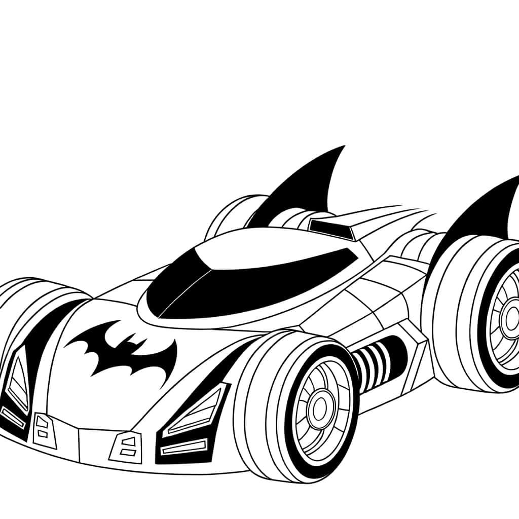 Coloriage Batmobile stylisée à imprimer et colorier