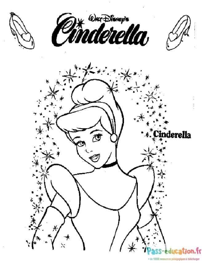 Coloriage Cendrillon à imprimer et colorier
