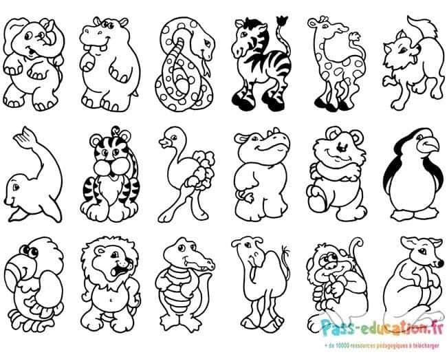 Coloriage Animaux du zoo à imprimer et colorier
