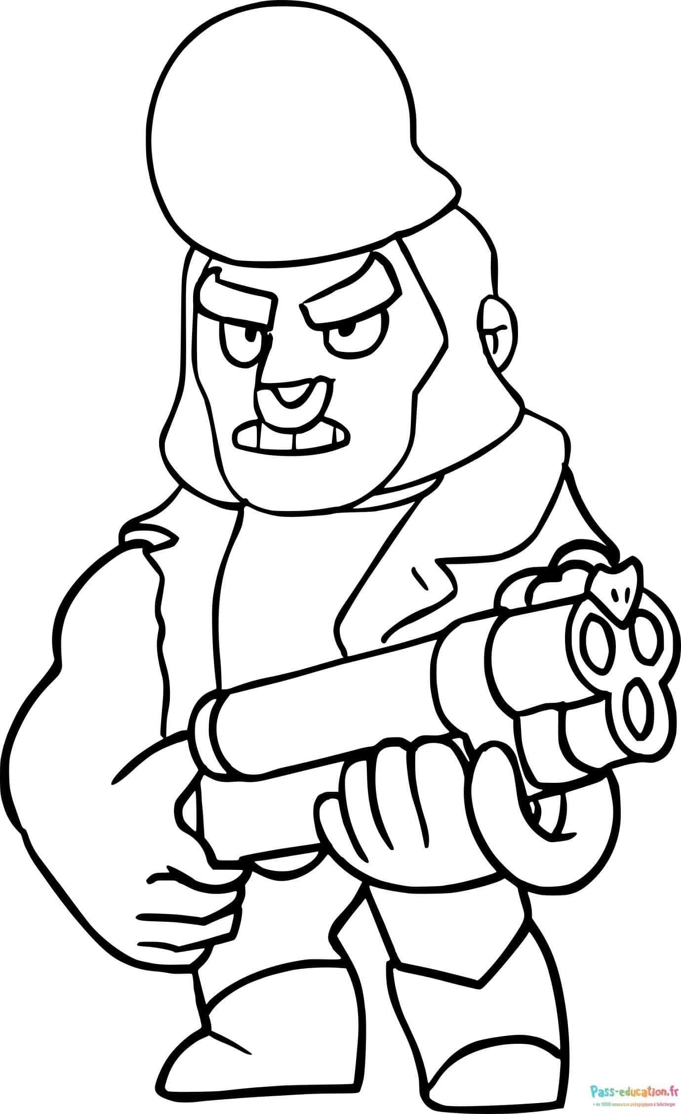 Coloriage Brawler armé à imprimer et colorier