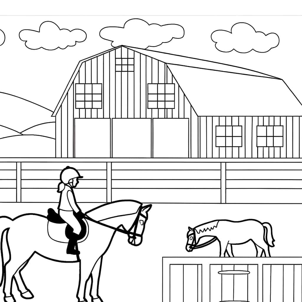 Coloriage Centre Equestre à imprimer et colorier