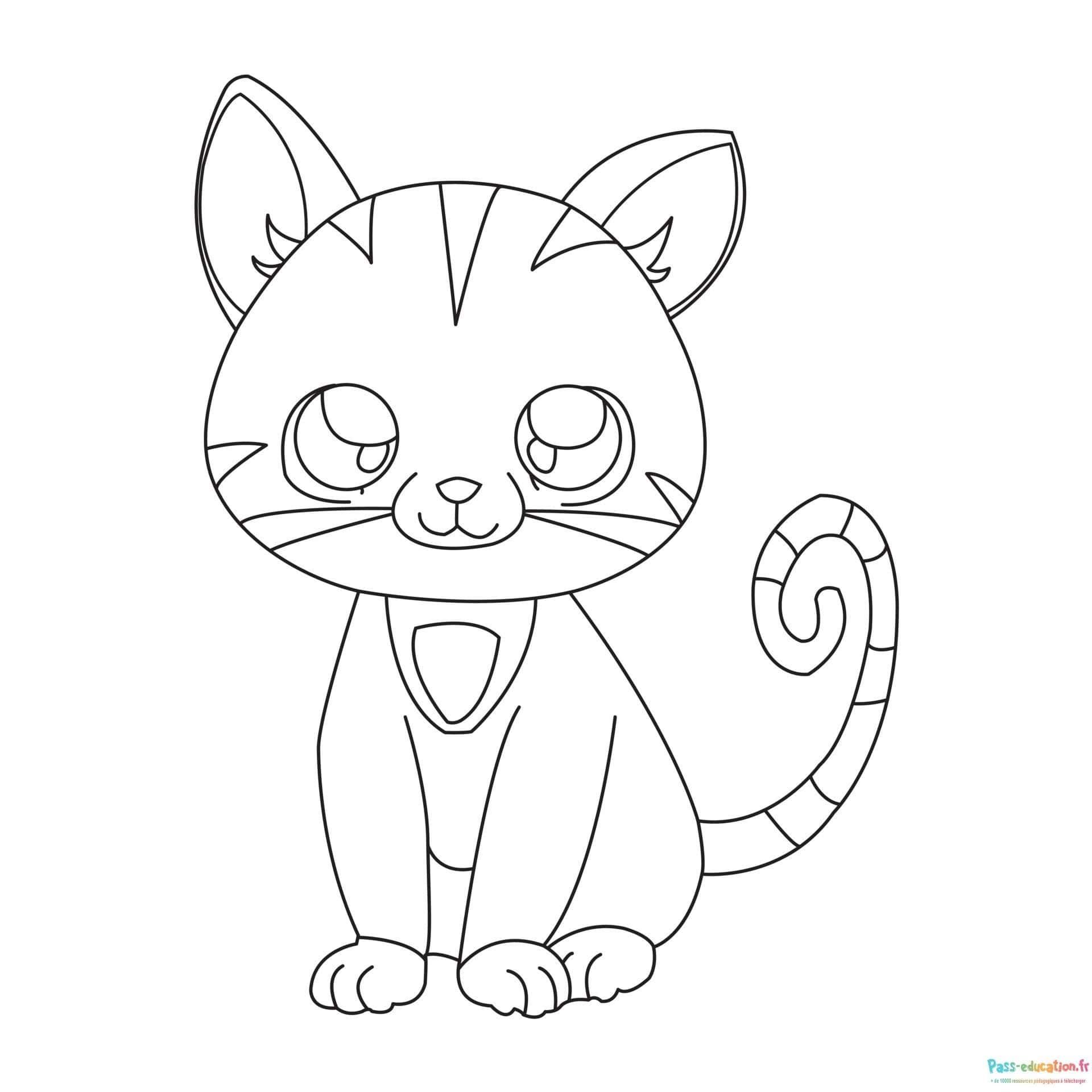 Coloriage Chaton triste à imprimer et colorier