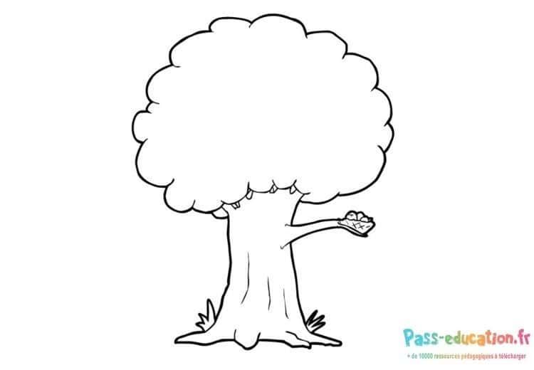 Coloriage Arbre généreux à imprimer et colorier