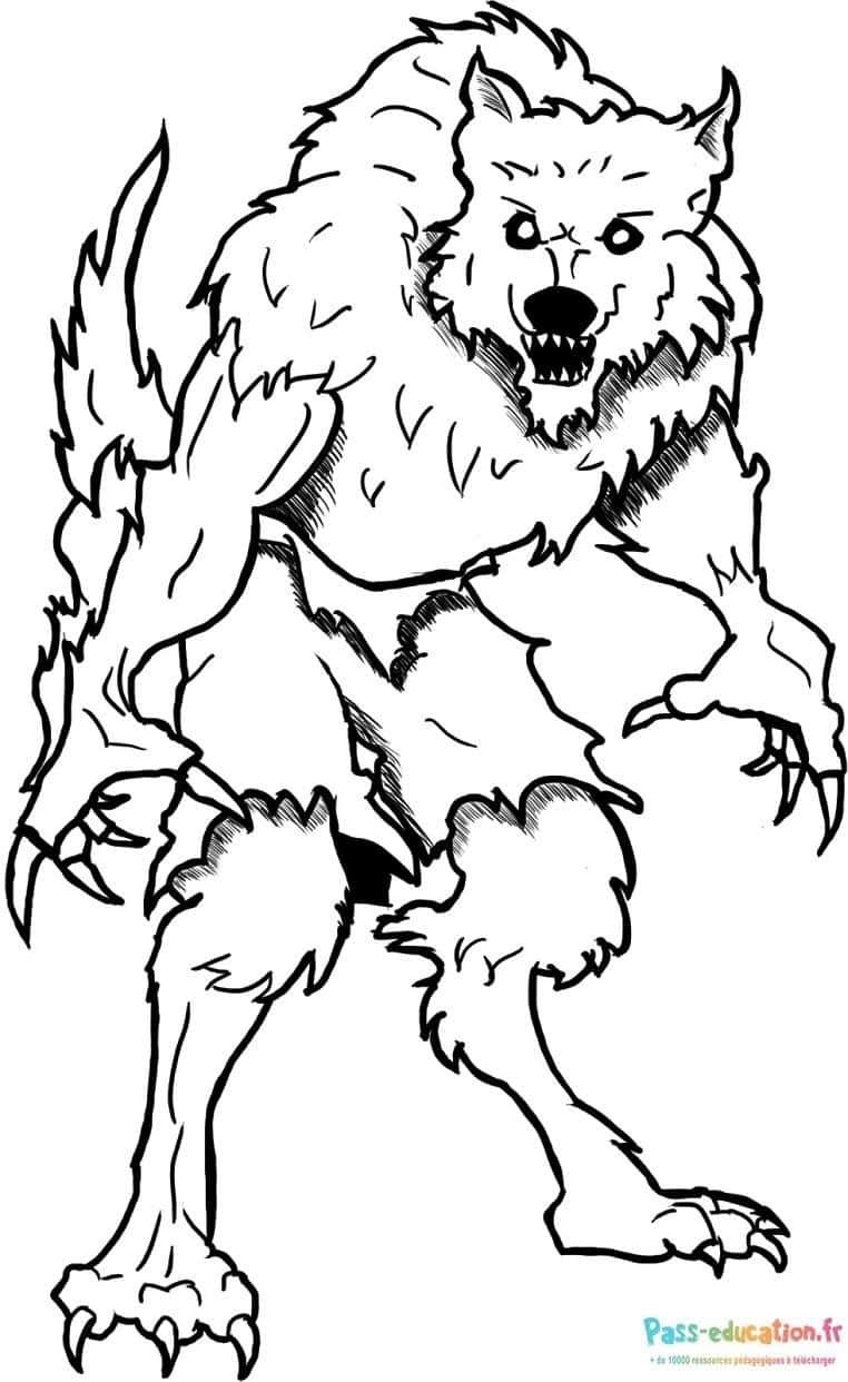Coloriage Loup-Garou à imprimer et colorier