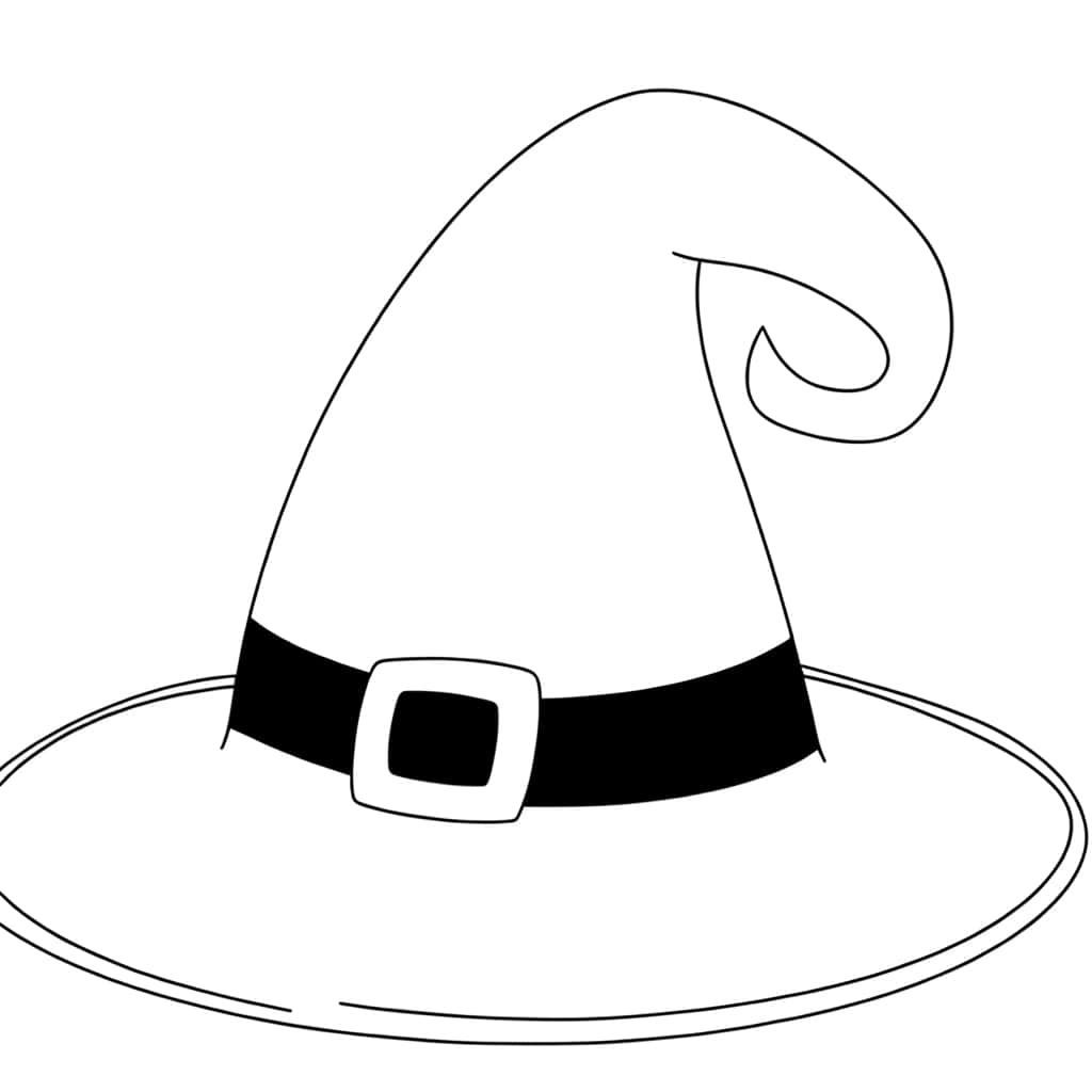 Coloriage Chapeau de sorcière à imprimer et colorier