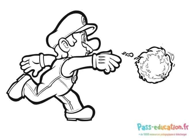 Coloriage Luigi lance feu à imprimer et colorier