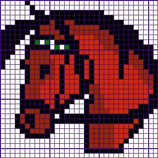Coloriage Cheval pixel à imprimer et colorier